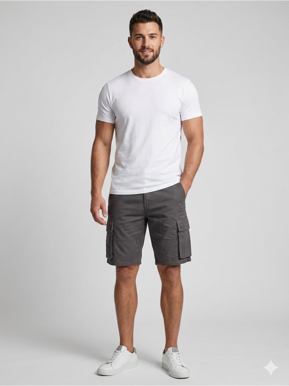 Only & Sons Men Medium Button Up Fly Cargo Shorts Casual Utility Style Comfy